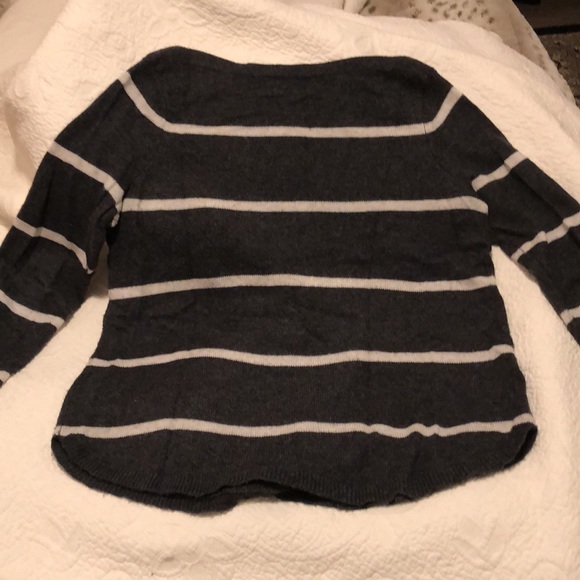Reitmans sweater size Large. Charcoal grey with white stripes. - Picture 2 of 10